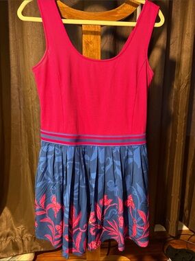 Lilly Pulitzer Luxletic Fuchsia Ribbed romper with built in shorts/pocket Large